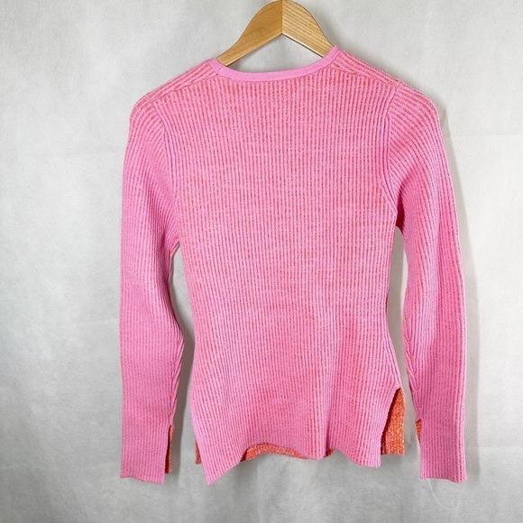3.1 PHILLIP LIM Sweetheart Ribbed Knit Top Bubblegum Size Small - Picture 3 of 13